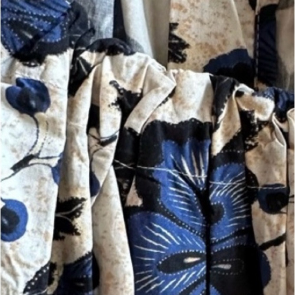 Ulla Johnson Celia Dress in Lapis. Blue Floral Midi Dress - Picture 9 of 9